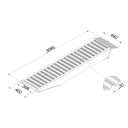 Rampe de chargement rampe d'accès droite aluminium 300 cm (paire)