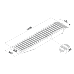 Rampe de chargement rampe d'accès droite aluminium 350 cm (paire)