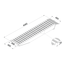 Rampe de chargement rampe d'accès droite aluminium 400 cm (paire)