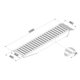 Rampe de chargement rampe d'accès droite aluminium 500 cm (paire)