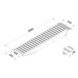 Access ramps access ramp straight aluminium 250 cm (pair)