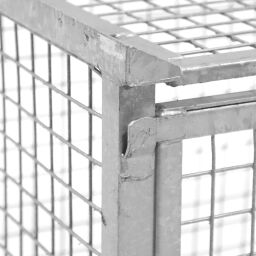 Mesh Stillages Full Security 1 flap at 1 long side Euronorm (mm):  1200 x 800.  L: 1240, W: 835, H: 970 (mm). Article code: 99-004-V-800-AD