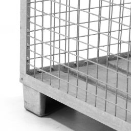 Mesh Stillages Full Security 1 flap at 1 long side Euronorm (mm):  1200 x 800.  L: 1240, W: 835, H: 970 (mm). Article code: 99-004-V-800-AD