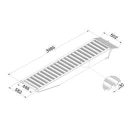 Rampe de chargement rampe d'accès droite aluminium 300 cm (paire)