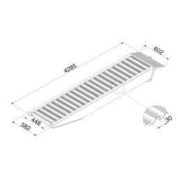 Rampe de chargement rampe d'accès droite aluminium 400 cm (paire)