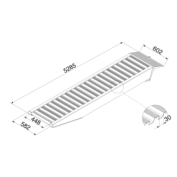 Rampe de chargement rampe d'accès droite aluminium 500 cm (paire)
