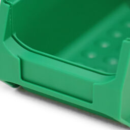 Magazijnbak kunststof met grijpopening stapelbaar Kleur:  groen.  L: 175, B: 100, H: 75 (mm). Artikelcode: 38-FPOM-20-N