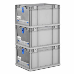 Euronorm stacking bins single valve on one side