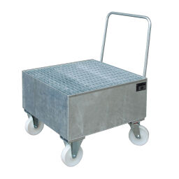 Mobile trays retention basin for 1x 200 l drum