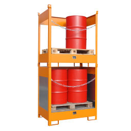 retention basin steel Retention Basin Retention Basin for 1-4 200 l drums Version:  for 1-4 200 l drums.  L: 1410, W: 1410, H: 1435 (mm). Article code: 414DV