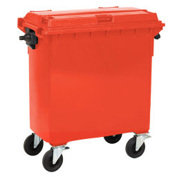 Müllcontainer Abfall und Reinigung geeignet für die Aufnahme mit DIN-Adapter mit Scharnierdeckel.  L: 1360, B: 770, H: 1360 (mm). Artikelcode: 36-770-D