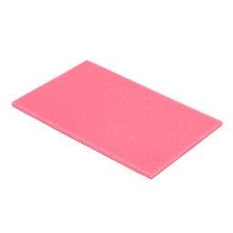 Stacking box plastic accessories foam antistatic pink.  L: 555, W: 355, H: 15 (mm). Article code: 38-FOAM-AS