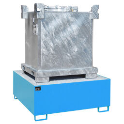 Auffangwanne Stahl Auffangwanne Auffangbehälter für IBC für 1x 1000 l IBC Artikelzustand:  Neu.  L: 1460, B: 1460, H: 620 (mm). Artikelcode: 404W-1000