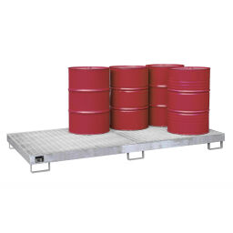 Auffangwanne Stahl Auffangwanne Auffangbehälter für Fässer für 8 x 200 l Fässer Inhalt (Ltr):  340.  L: 2650, B: 1300, H: 210 (mm). Artikelcode: 408V-340