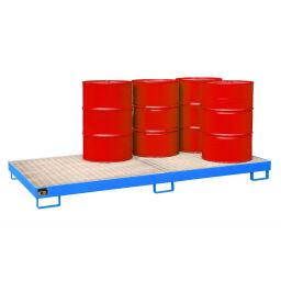Auffangwanne Stahl Auffangwanne Auffangbehälter für Fässer für 8 x 200 l Fässer Spezialanfertigung Inhalt (Ltr):  340.  L: 2700, B: 1300, H: 205 (mm). Artikelcode: 408W-340