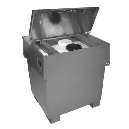 Cubitainer GRV mobi conteneur pour liquides conteneur extérieur conique, stable en tôle d'acier 3 mm Fond:  fond fermé.  L: 1200, L: 1000, H: 1145 (mm). Code d’article: 450-M800-V