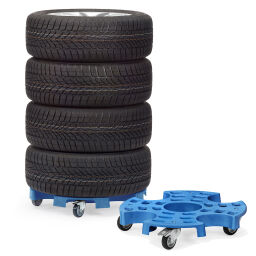 Carrier tyre trolley suitable for 8 tires or 4 complete wheels
