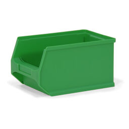 Sichtlagerkästen Kunststoff mit Grifföffnung stapelbar Farbe:  grün.  L: 235, B: 145, H: 125 (mm). Artikelcode: 38-FPOM-30-N