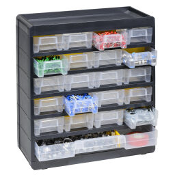 Cabinet assortment cabinet with 21 drawers.  W: 300, D: 135, H: 335 (mm). Article code: 56458090