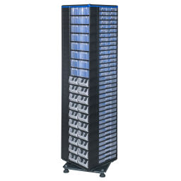 Storage bin plastic rotating assortment cabinet with 282 drawers