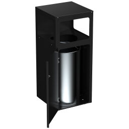 Outdoor waste bins Waste and cleaning metal waste bin with insertion opening Article arrangement:  New.  L: 385, W: 385, H: 900 (mm). Article code: 8259854