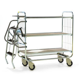 Used warehouse trolley order picking trolley with 3 shelves