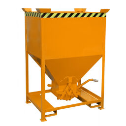 Silo container silo containers special manually operated scissor lock 300*300 mm fork sleeves 175*65 mm, distance between sleeves.  L: 1090, W: 860, H: 1550 (mm). Article code: 25SG-600-E