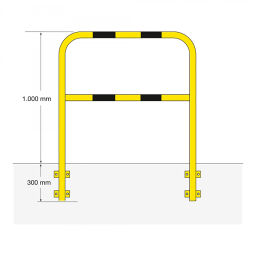 Protection guards Safety and marking bumper protection collision protector - plastic-coated and galvanized Width (mm):  2000.  W: 2000, H: 1300 (mm). Article code: 42.201.24.456