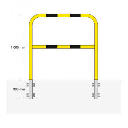 Protection guards Safety and marking bumper protection collision protector - plastic-coated Width (mm):  1000.  W: 1000, H: 1300 (mm). Article code: 42.201.25.003