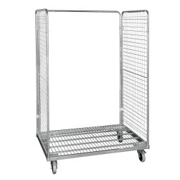2-Sides Roll cage input gates Additional specifications:  rubber wheels .  L: 1200, W: 800, H: 1820 (mm). Article code: 712S2R1575