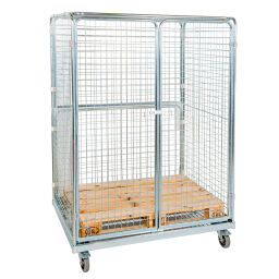 Full Security Roll cage double door Additional specifications:  nylon wheels.  L: 1350, W: 950, H: 1800 (mm). Article code: 713ADRP1605