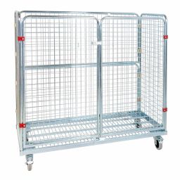 4-Sides Roll cage 4 sides double door input gates Additional specifications:  rubber wheels .  L: 1500, W: 620, H: 1400 (mm). Article code: 715S4R1190