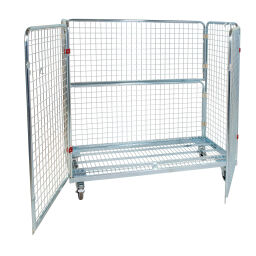4-Sides Roll cage 4 sides double door input gates Additional specifications:  rubber wheels .  L: 1500, W: 620, H: 1400 (mm). Article code: 715S4R1190