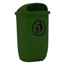 Outdoor waste bins Waste and cleaning outdoor litter bin lid with insertion opening Article arrangement:  New.  L: 335, W: 420, H: 740 (mm). Article code: 89-DINPK-DN