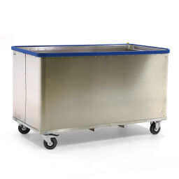 Transport trolleys Aluminium Boxes container trolley with spring-load base standard transport trolley with smooth surface used.  L: 1515, W: 740, H: 895 (mm). Article code: 9022540801GB