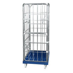 4-Sides Roll cage 4 sides 1/2 flap input gates + 2 nylon tensioning belts Additional specifications:  rubber wheels with wheel locks .  L: 815, W: 725, H: 1870 (mm). Article code: 704K42RZWR1650