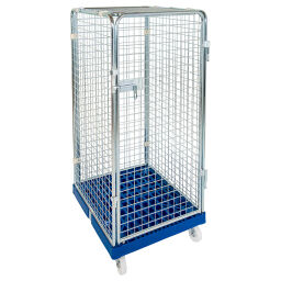 Full Security Roll cage input gates Additional specifications:  rubber wheels with wheel locks .  L: 815, W: 725, H: 1570 (mm). Article code: 707ADRRZWR1350