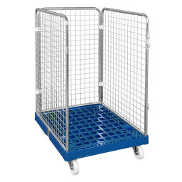 3-Sides Roll cage input gates Additional specifications:  rubber wheels with wheel locks .  L: 815, W: 725, H: 1230 (mm). Article code: 707K3RZWR1020