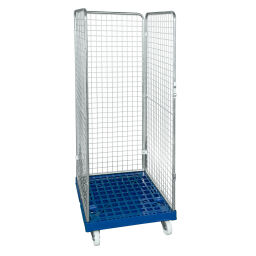 3-Sides Roll cage input gates Additional specifications:  rubber wheels .  L: 815, W: 725, H: 1820 (mm). Article code: 707K3R1600