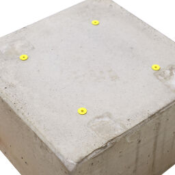 Buitenafvalbak Afval en reiniging toebehoren betonvoet  Artikelindeling:  Nieuw.  L: 450, B: 450, H: 250 (mm). Artikelcode: 89-65ALAL