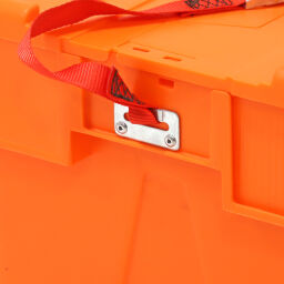 Stapelboxen Kunststoff schachtel- und stapelbar mit 2-teiligem Deckel Material:  Polypropylen.  L: 600, B: 400, H: 400 (mm). Artikelcode: 99-UN604040-E