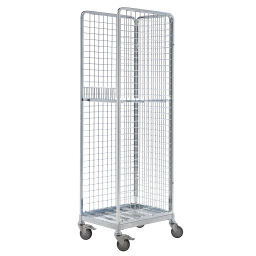 3-Sides Roll cage accessories shelve with 100 mm anti-slip.  L: 640, W: 460, H: 100 (mm). Article code: 708E2460640