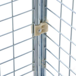 4 côtés Conteneur roulant à 4 compartiments fond en acier avec barrières à emboîter