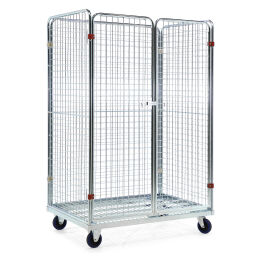 4-Sides Roll cage 4 sides double door input gates Additional specifications:  rubber wheels .  L: 1200, W: 800, H: 1820 (mm). Article code: 712S4R1575