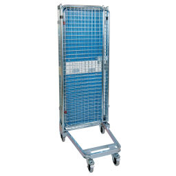 Full Security Roll cage A-nestable Additional specifications:  rubber wheels with wheel locks .  L: 728, W: 823, H: 1880 (mm). Article code: 716ADKR1880