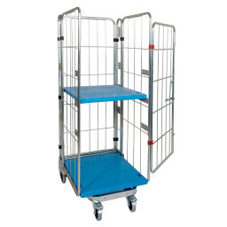 Rollbehälter 4-seitig 4-fach-Rollcontainer A-Rahmen, nestbar