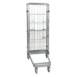 Rollbehälter 3-seitig 3-fach-Rollcontainer A-Rahmen, nestbar