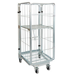 4-Sides Roll cage 4 sides one door A-nestable Additional specifications:  rubber wheels with wheel locks .  L: 729, W: 818, H: 1660 (mm). Article code: 716NBS41SR1660