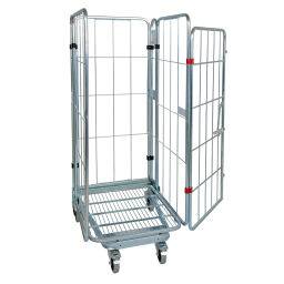 Rollbehälter 4-seitig 4-fach-Rollcontainer A-Rahmen, nestbar