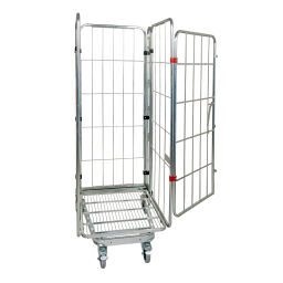 Rollbehälter 4-seitig 4-fach-Rollcontainer A-Rahmen, nestbar